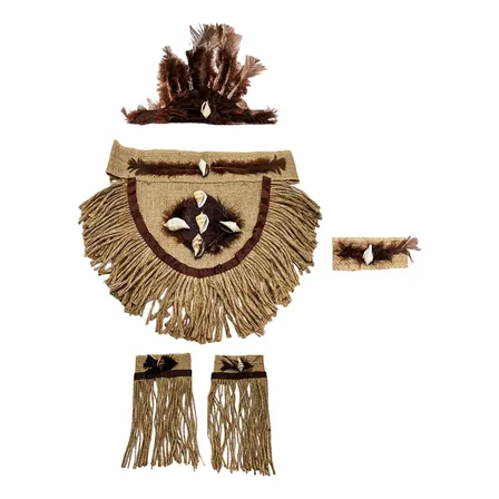 Traje Vestimenta Pascuense Arpillera Hombre Niños  Rapa Nui