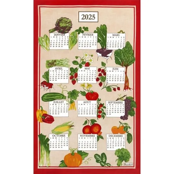 Beauville Calendario Anual Franz 2025 Mon Potager  Toalla Te