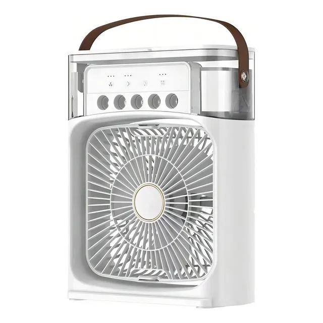 Ventilador De Escritorio Compacto Humidificador Usb Portatil Aspas Blanco Diámetro 15 Cm