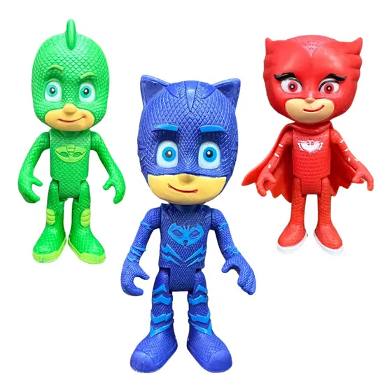 Kit 3 Personagens Pj Masks Articulado Infantil Amaya Connor