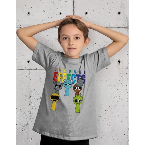 Polera Fanshirt Estampada Dtf Niño Sprunki Effects