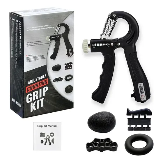 Set De 5 Hand Grips Ejercitadores De Manos,dedos,antebrazos Color Negro