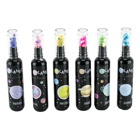 Caneta Marca Texto Mini Planetas Com Estojo 6 Cores