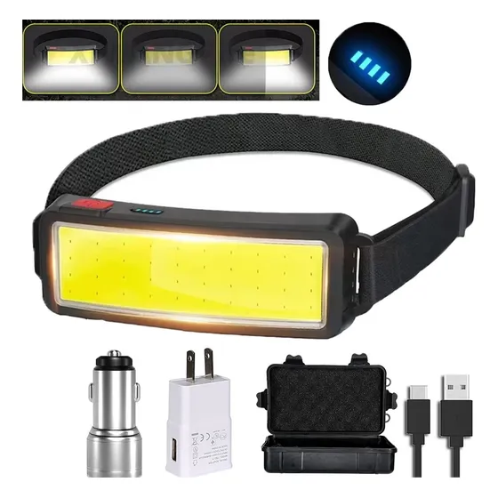 Luz Led Cob Montada En La Cabeza Para Trabajos De Mantenimie