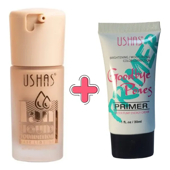 Base Matte Ushas Lam Liquid Foundation 30ml Más Primer