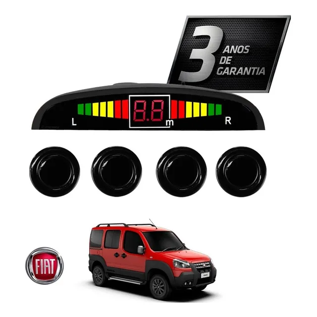 Sensor De Ré Estacionamento Preto Fiat Doblo 2002 2003 2004