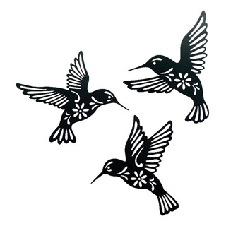 3 Peças De Decoração De Parede De Colibrí De Metal, 3 Peças De Decoração De Parede De Colibrí De Metal,