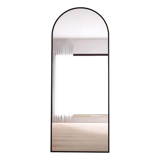Espejo Arco Medio Punto 150x50 Cm Marco Deco Cuerpo Entero Negro