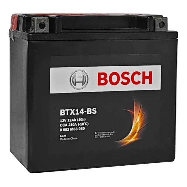 Bateria De Moto Bosch Btx14-bs 12a O Auxiliar Mercedes Ytx14