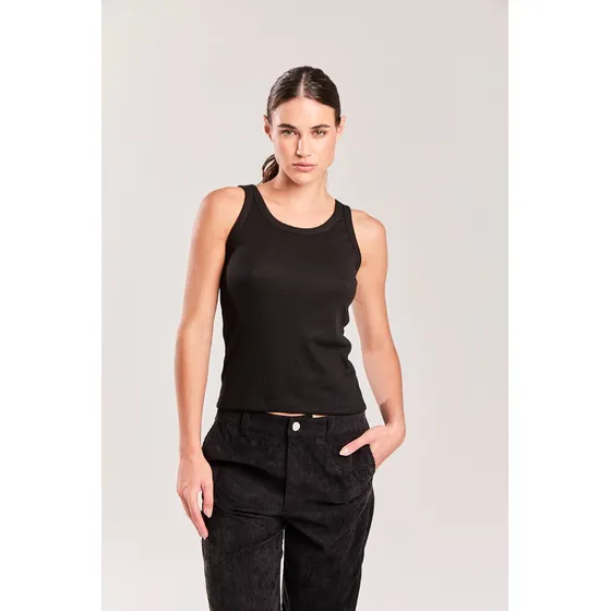 Musculosa Calce Básico De Morley Negro Koxis Mujer