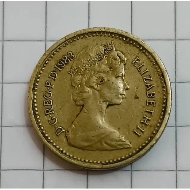 One Pound  Decus Et Tutamen 1983 Error Leyenda Del Canto Inv