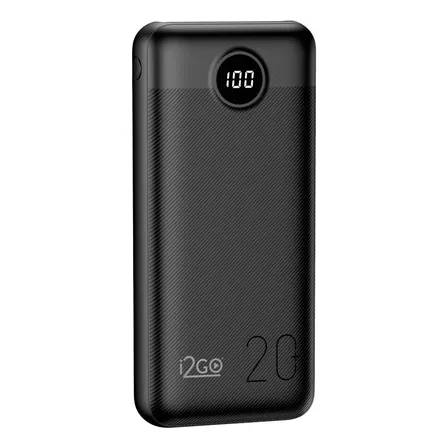 Carregador Portátil Power Bank Turbo I2go 20000mah 20w Com Display Digital Preto