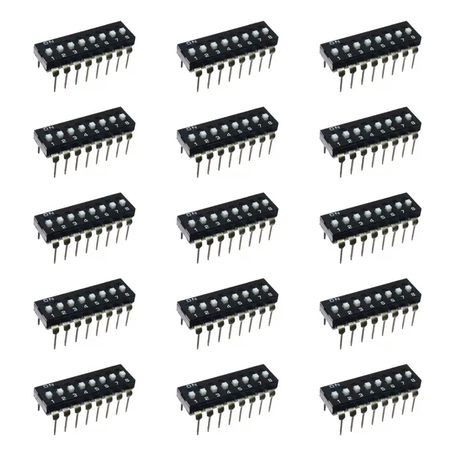 15pzs Dip Switch 8 Pin Para Protoboard Circuito Integrado