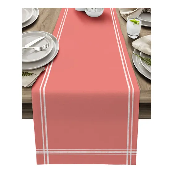 Camino Mesa 36  Largo Para Decoracion Color Liso Rojo Coral