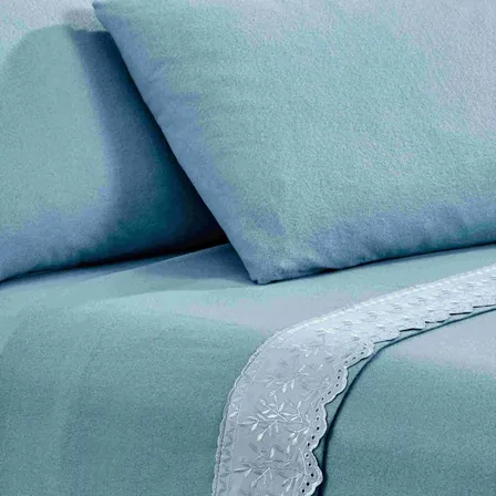 Sabana Andes Polar Broderie Celeste 2 Plazas Diseño de la tela Liso