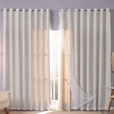 Cortina Blackout C/ Voil 4,00m X 2,70m Para Quarto E Sala