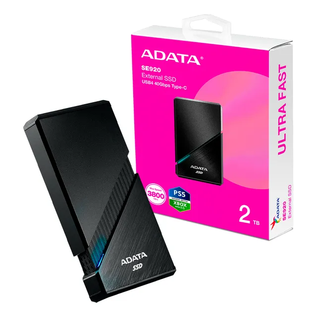 Unidad Solida Externa Adata Se920 2tb Usb4 (usb-c) Color Negro