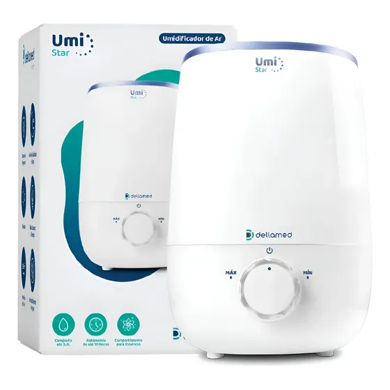 Umidificador Ultrassônico De 3,4 L Modelo Star - Dellamed Cor Branco Bivolt