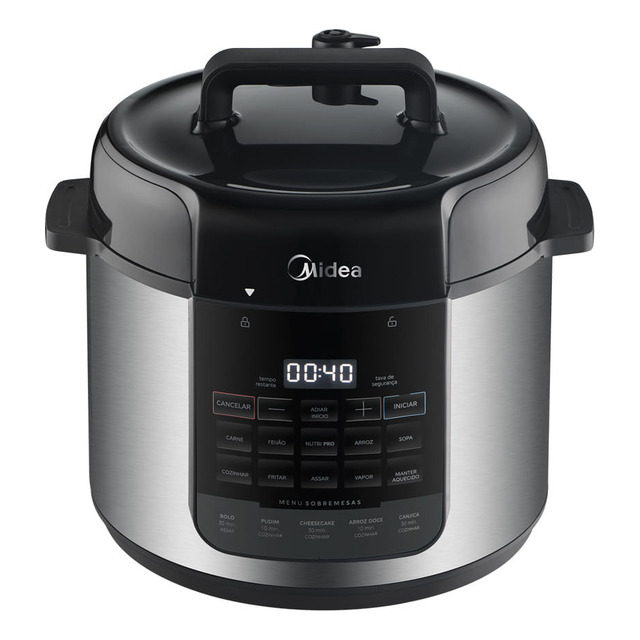 Panela De Pressão Elétrica 5l Nutripro Inox Midea Cor Cinza Panela De Pressão Elétrica 5l Nutripro Inox Midea Cor Cinza