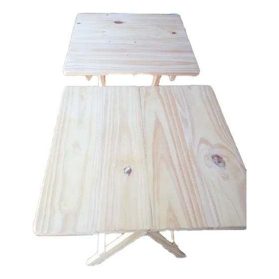 Mesa Plegable Super Reforzada Pino. 60x60 Cm Altura 75 Cm.