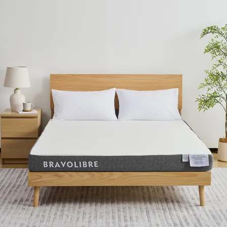 Colchón Individual De Espuma Viscoelástica Blanco 16cm Alto Gris