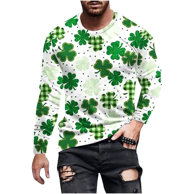Camiseta Manga Larga Cuello Redondo Para Hombre Diseño