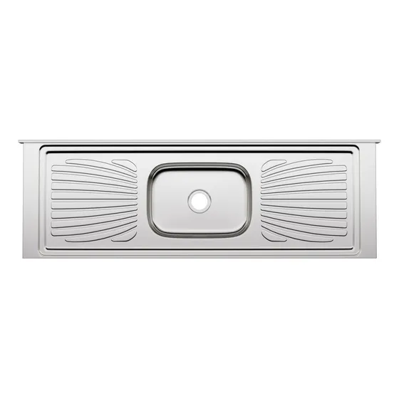 Pileta De Acero Inoxidable Mesada Concreto 160 Cm Forminox Color Gris