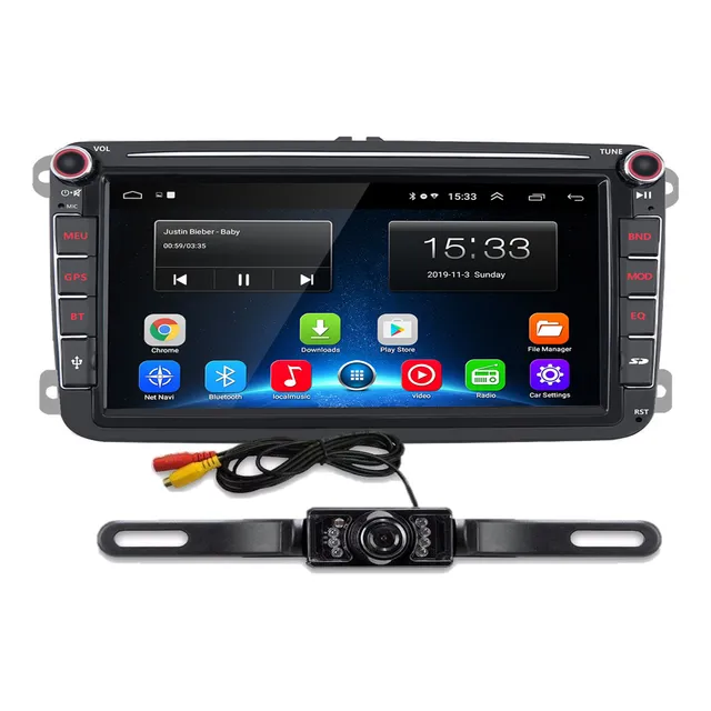 Estereo Android Jetta Mk6 Bora Vento Vw  Camara Portaplaca