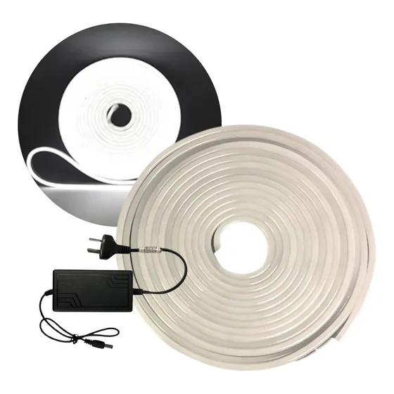 Kit Manguera Luces Neon Led Flexible 5m Exterior Fuente Luz Blanco frío