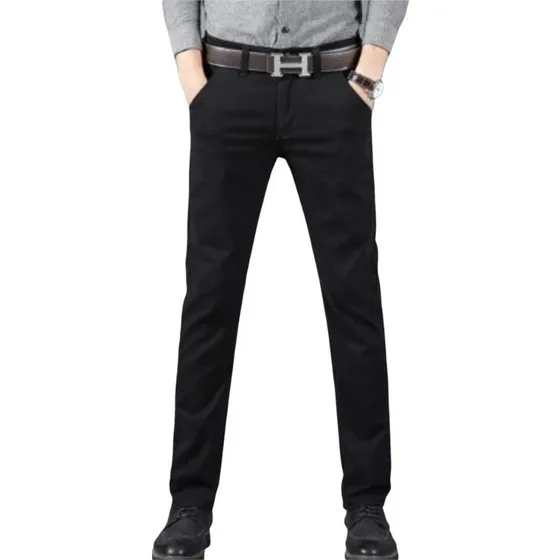 Pantalones De Drill Strech Semipitillo Slim Fit De Hombre 