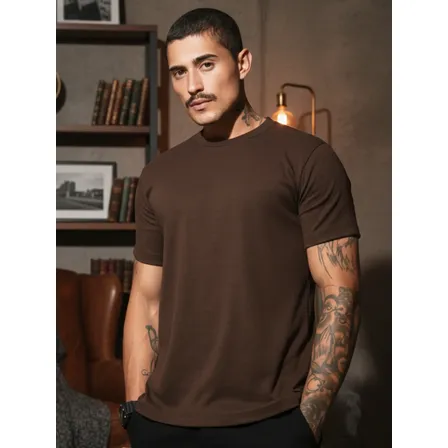 Camiseta Masculina Canelada Texturizada Básica Just Premium