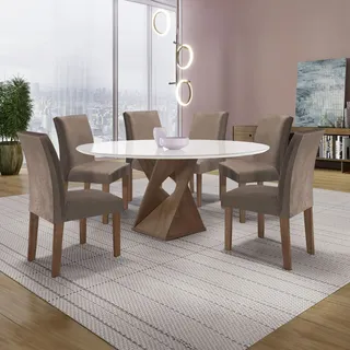 Conjunto Mesa Barcelona 120cmx120cm 6 Cadeiras Espanha Tampo Conjunto Mesa Barcelona 120cmx120cm 6 Cadeiras Espanha Tampo