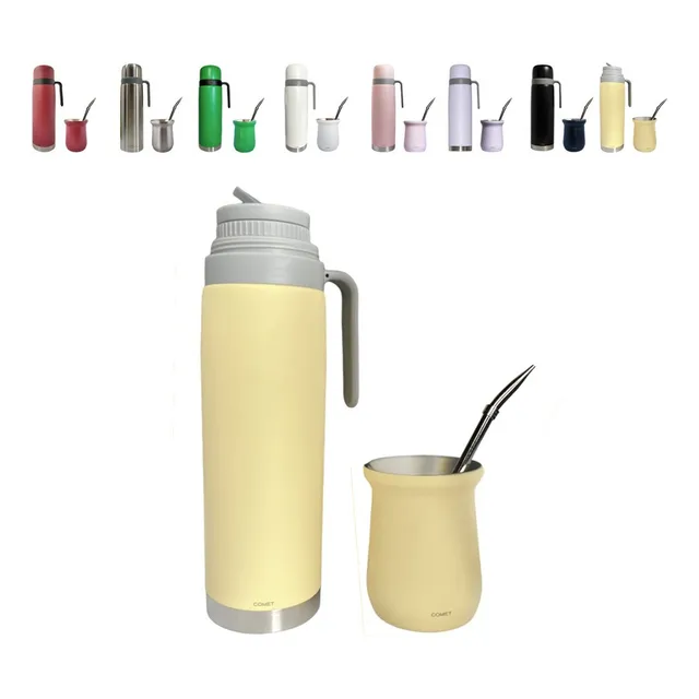 Termo Comet Kit 1l Acero Inoxidable Mate Bombilla