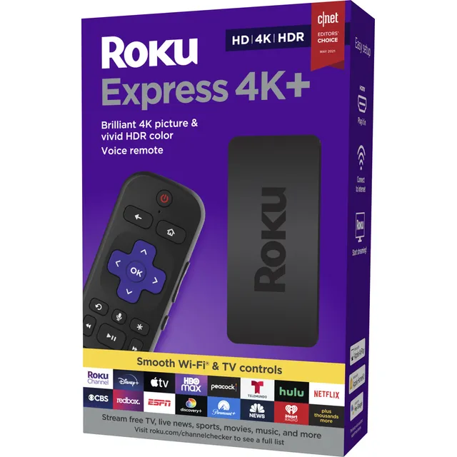 Roku Express 4K+ 3941 Control Remoto por Voz Color Negro