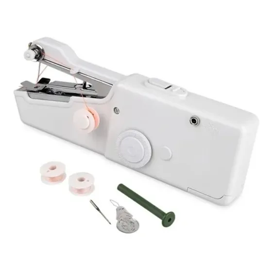 Mini Maquina De Coser Portátil A Pilas Ofertas Claras 130026 SM202 color Blanco