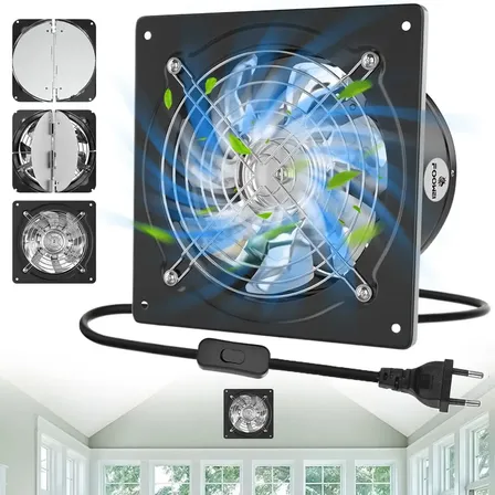 Exaustor Axial De Alta Velocidade 20cm Ventilada 220v Preto