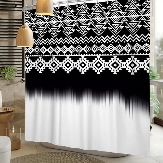 Bovlleetd Cortina Ducha Bohemia Negra 47  Ancho X 72  Largo