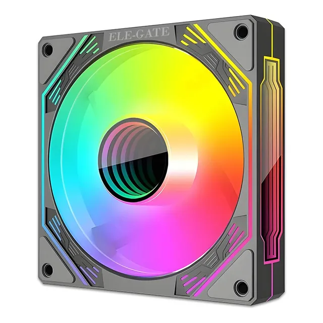 Ventilador Pc Chasis 120mm RGB Pwm Refrigeración Silenciosa Led Color Negro Ele-Gate
