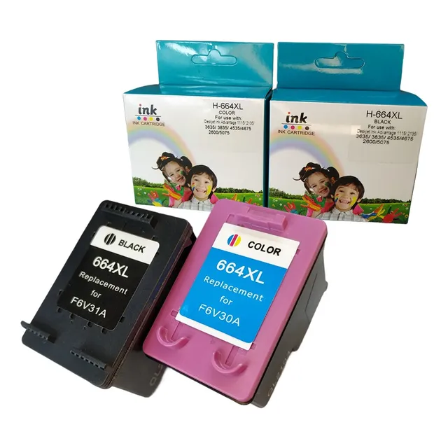 Cartucho De Tinta Generico Para 664 Xl F6v30a F6v31a Pack