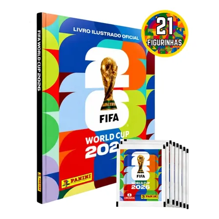Kit Álbum Capa Dura + 21 Figurinhas Copa Do Mundo Fifa 2026