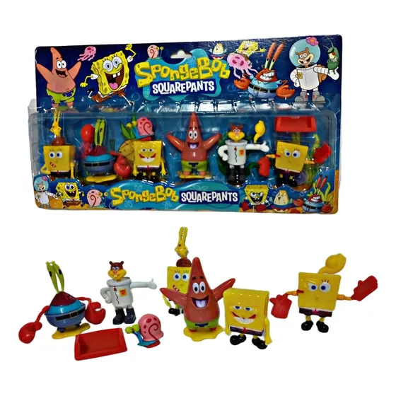 Bonecos Bob Esponja Articulados Sirigueijo Patrick Plankton