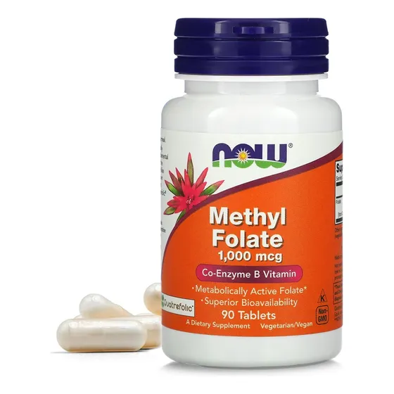 Now Foods Metilfolato Methyl 1000mcg 90 Tablets Sabor Sem Sabor