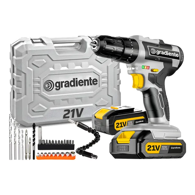 Parafusadeira Furadeira De Impacto Profissional 21v Modelo Gpb21vx 2 Baterias Com Maleta Gpb21vx Gradiente