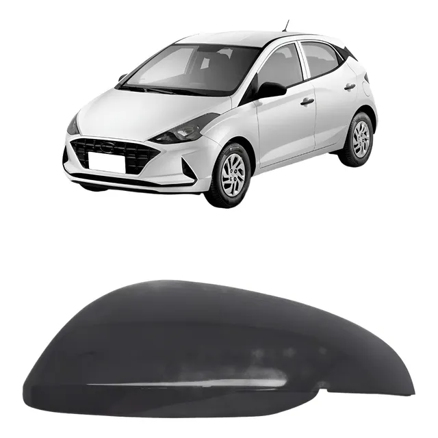Capa Retrovisor Hb20 2020 A 2022 S/ Furo Pisca Texturizada
