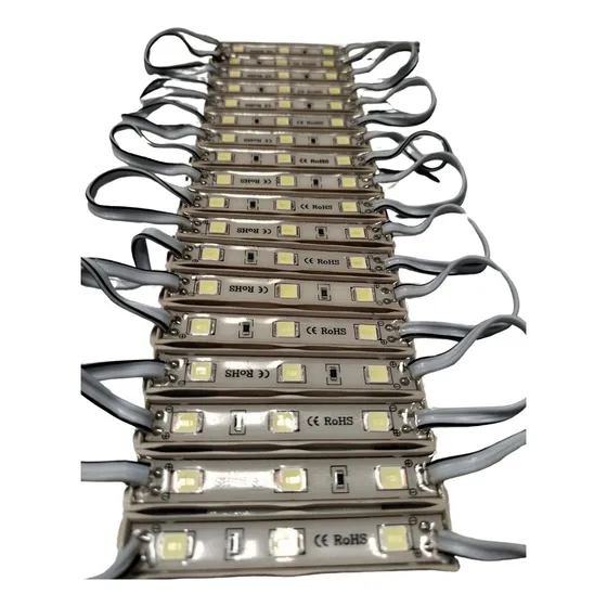 20 Pz Modulo De 3 Led 12v 5054 Sin Lupa Luz Blanco Calido