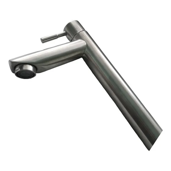 Grifo Monomando Lujo Cuerpo Acero Inoxidable Satinado