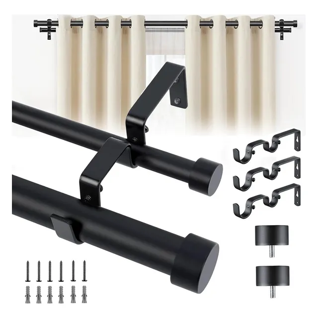 Nuevo Dobles Tubo Cortineros Modernos De Metal 0.8 A 3.0m