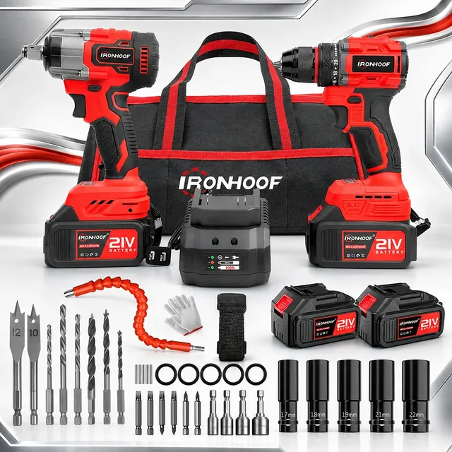 Kit Furadeira E Parafusadeira Chave De Impacto Brushless