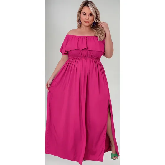 Moda Plus Size Vestido Feminino Longo Modelo Exclusivo 