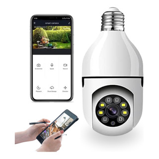 Câmera Lâmpada Segurança Giratória Panorâmica 360 Ip Wifi Câmera Lâmpada Segurança Giratória Panorâmica 360 Ip Wifi